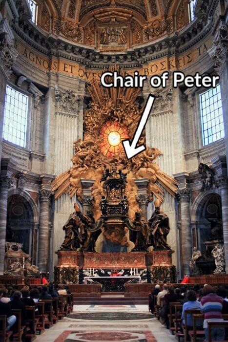 La Cátedra de San Pedro en la Basílica de San Pedro, Ciudad del Vaticano
