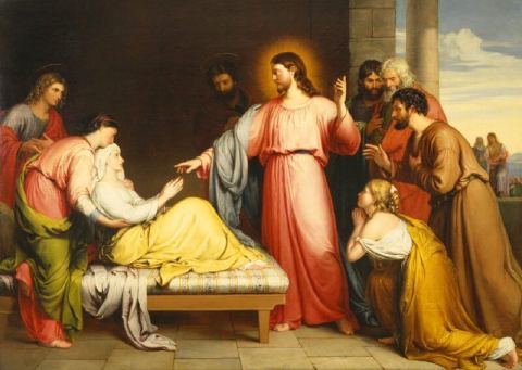 «Cristo curando a la suegra de Simón Pedro», de John Bridges
