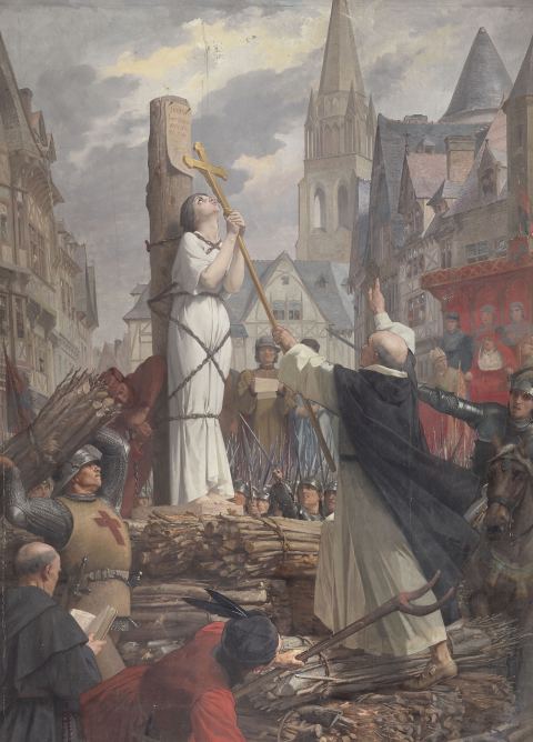 Juana de Arco en la hoguera en el cuadro de Jules Eugène Lenepveu del Panteón