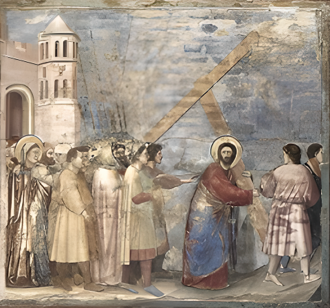 María se encuentra con Jesús en la Vía Dolorosa
