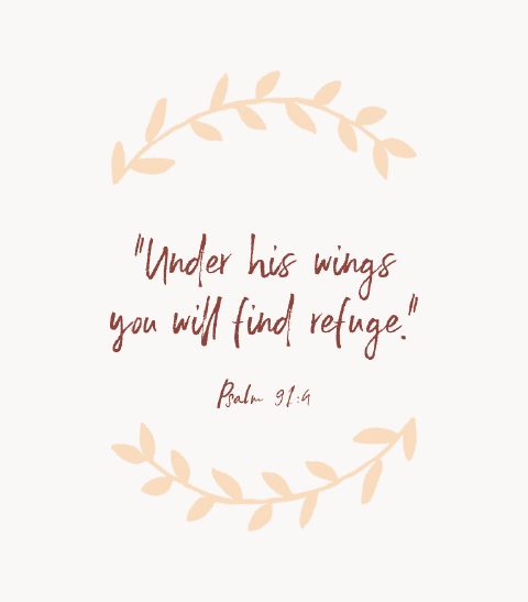 «Debajo de sus alas hallarás refugio.» — Salmo 91:4