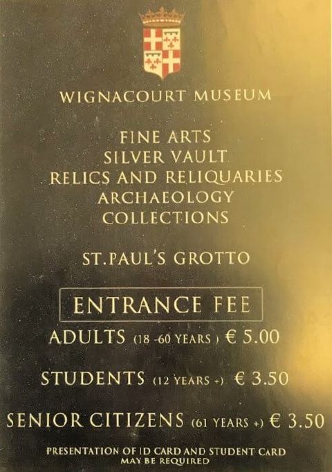 Precios de entrada al museo Wignacourt